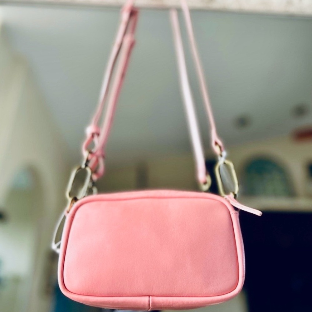 Madewell The Leather Carabiner Mini Crossbody Bag in Pink / Dried Blossom NEW - Picture 2 of 16